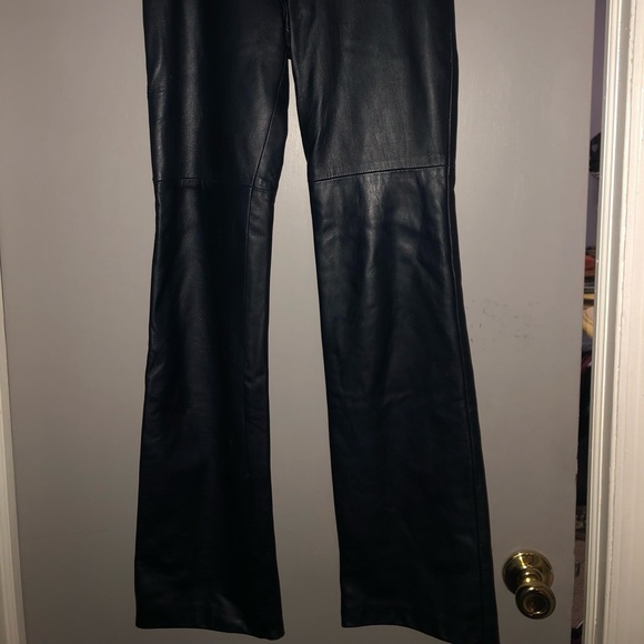 Danier Pants & Jumpsuits Navy Leather Pants Poshmark
